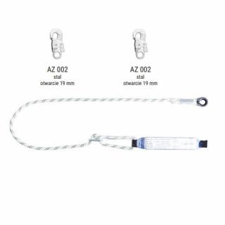 AW170/LB100 - Amortyzator bezpieczeństwa z linką regulowaną i zatrzaśnikami AZ002, AZ002