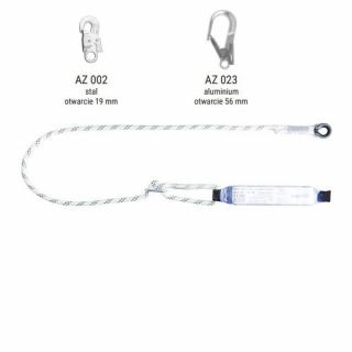 AW170/LB100 - Amortyzator bezpieczeństwa z linką regulowaną i zatrzaśnikami AZ002, AZ023
