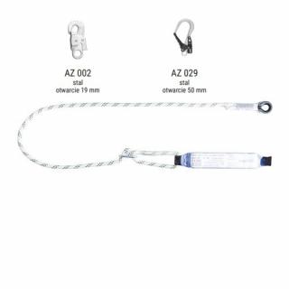 AW170/LB100 - Amortyzator bezpieczeństwa z linką regulowaną i zatrzaśnikami AZ002, AZ029