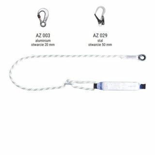 AW170/LB100 - Amortyzator bezpieczeństwa z linką regulowaną i zatrzaśnikami AZ003, AZ029