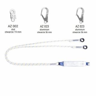 AW170/LB102 - Amortyzator bezpieczeństwa z podwójną linką i zatrzaśnikami AZ002, AZ023, AZ023