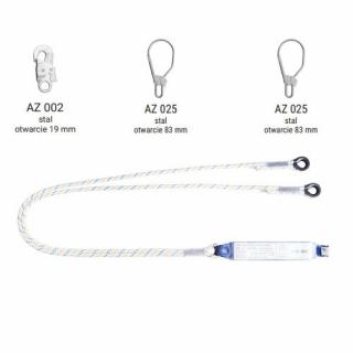 AW170/LB102 - Amortyzator bezpieczeństwa z podwójną linką i zatrzaśnikami AZ002, AZ025, AZ025