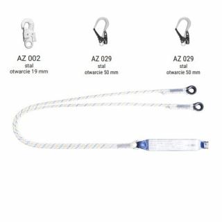 AW170/LB102 - Amortyzator bezpieczeństwa z podwójną linką i zatrzaśnikami AZ002, AZ029, AZ029