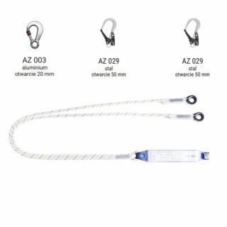 AW170/LB102 - Amortyzator bezpieczeństwa z podwójną linką i zatrzaśnikami AZ003, AZ029, AZ029