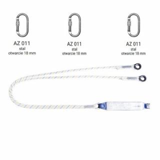 AW170/LB102 - Amortyzator bezpieczeństwa z podwójną linką i zatrzaśnikami AZ011, AZ011, AZ011