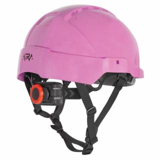 Kask hełm ochronny przemysłowy roboczy różowy PROTEKT ATRA 10V