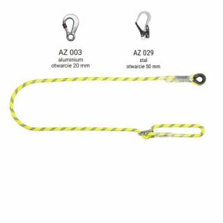 LB 100 HV - Linka bezpieczeństwa HV regulowana z zatrzaśnikami AZ003, AZ029, kolor jaskrawy żółto-zielony wysokowidzialny - dł. 1.4 m