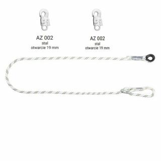 LB 100 - Linka bezpieczeństwa regulowana z zatrzaśnikami AZ002, AZ002 - dł. 1.9 m
