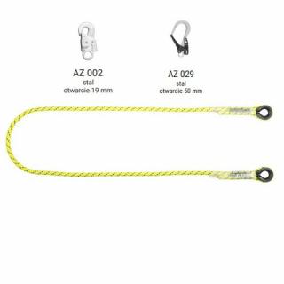 LB 101 HV - Linka bezpieczeństwa HV z zatrzaśnikami AZ002, AZ029, kolor jaskrawy żółto-zielony wysokowidzialny - dł. 1.4 m