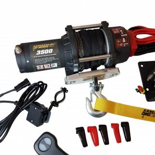 Wyciągarka elektryczna Kangaroowinch K3500SR 12V z liną syntetyczną ze sterowaniem bezprzewodowym