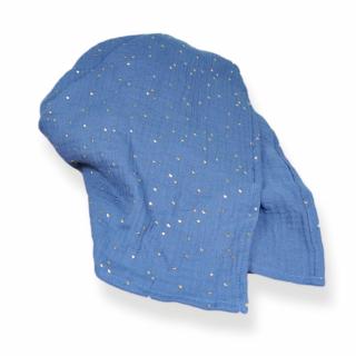 chusta, apaszka, komin muślinowy indigo