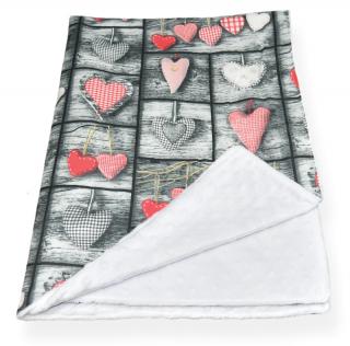 kocyk minky biały shabby chic 100x75cm