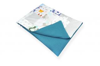 kocyk patchwork wafel morski 100x75cm
