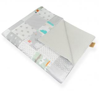 kocyk patchwork wafel szary 100x75cm