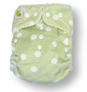 pieluszka wielorazowa MINKY zielona white dots