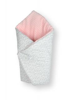 rożek obustronny wave pink kwiatki szare