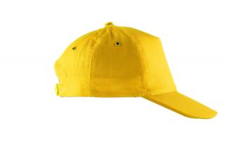 Czapka z Daszkiem Baseball Zółta 100% Bawełna