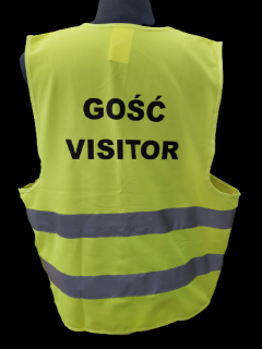 Kamizelka odblaskowa z napisem GOŚĆ VISITOR