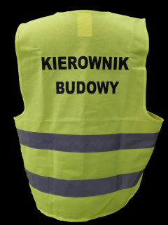 Kamizelka odblaskowa z napisem KIEROWNIK BUDOWY