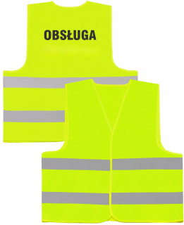 Kamizelka odblaskowa z napisem OBSŁUGA