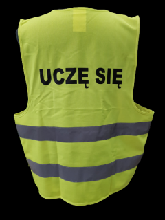 Kamizelka odblaskowa z napisem UCZĘ SIĘ