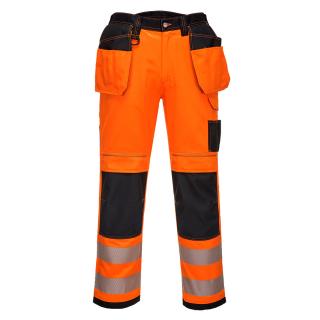 Portwest T501 - Spodnie ostrzegawcze PW3 z kaburami Pomarańczowy/Czarny