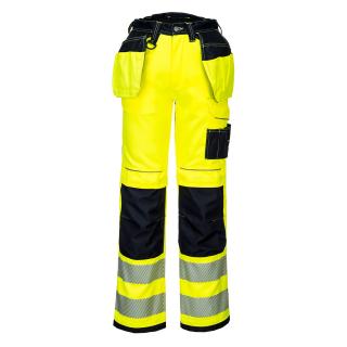 Portwest T501 - Spodnie ostrzegawcze PW3 z kaburami Zółto/Czarne