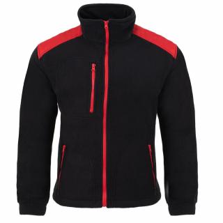 Super Polar Bluza Męska bez kaptura 340 Premium - Gruba i Wzmacniana - Kolor Czarny-Czerwony