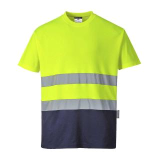 T-shirt dwukolorowy zółty ostrzegawczy Portwest S173