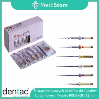 Zestaw obrotowych pilników do kanałów T-endo PROENDO, długość 21mm od MediStom