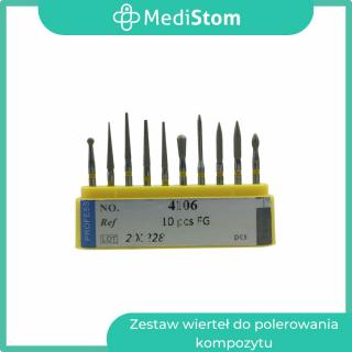 Zestaw wierteł diamentowych do polerowania kompozytu lub ceramiki od MediStom