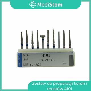 Zestaw wierteł diamentowych do przygotowania zębów pod korony i mosty od MediStom