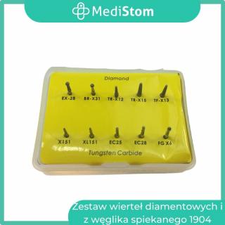 Zestaw wierteł diamentowych i z węglika spiekanego od MediStom