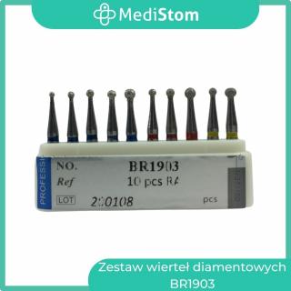 Zestaw wierteł diamentowych na kątnicę (kulka) BR1903 od MediStom