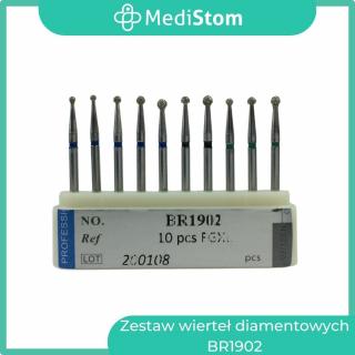 Zestaw wierteł diamentowych na turbinę (kulka) BR1902 od MediStom
