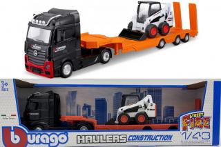 Mercedes Benz Actros Gigaspace lora ładowarka Bobcat Bburago 1:43 32313