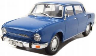 Skoda 100L blue model METAL WhiteBox 1:24