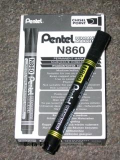 Marker Pentel N860 ścięty czarny