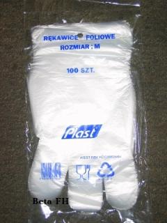 Rękawice z folii HDPE zrywka M a'100