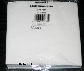 Serwetki biała gastronomiczne 15/15 cm a'500.