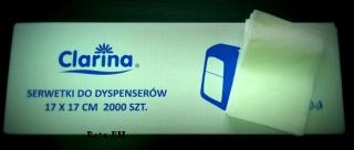 Serwetki białe do dyspenserów 17/17 cm a'2000