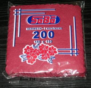 Serwetki czerwone 15/15 cm a'200.