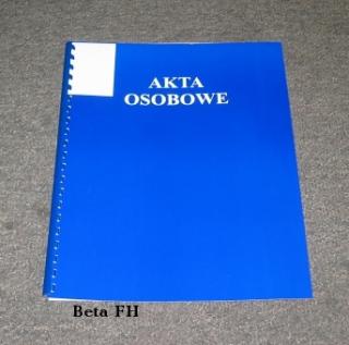 Teczka  Akt Osobowych A4/1 grzbiet bindowany .