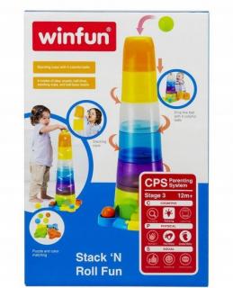 SMILY PLAY sensoryczna piramidka wieża z piłeczkami 12 m+