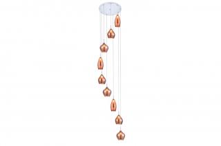 LAMPA WISZĄCA AZZARDO AMBER MILANO 9 COPPER  AZ3134 Szybka dostawa od 300zł za darmo