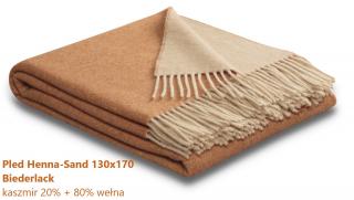 Kaszmirowo wełniany pled Henna Sand (kaszmir 20% + 80% wełna) Biederlack