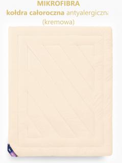 Kołdra MIKROFIBRA 180x200 całoroczna antyalergiczna AMZ (kremowa) WYPRZEDAŻ !!!