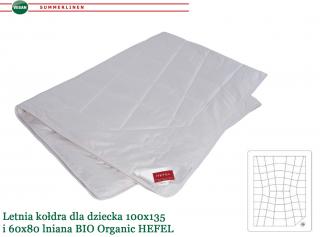 Letnia kołdra dla dziecka 100x135 i 60x80 lniana BIO Organic HEFEL