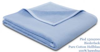 Pled bawełna 100% Pure Cotton Niebieski Biederlack