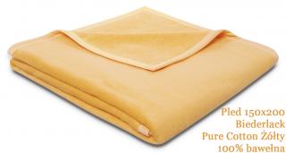Pled bawełna 100% Pure Cotton Żółty Biederlack